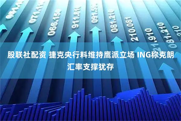 股联社配资 捷克央行料维持鹰派立场 ING称克朗汇率支撑犹存